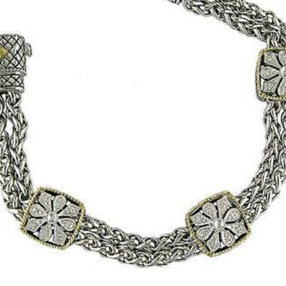 ANDREA CANDELA 18K & SS DIAMOND BRACELET - Picture 10 of 11
